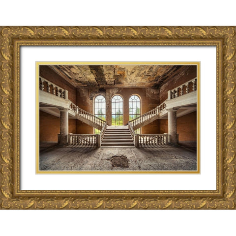 In Between Gold Ornate Wood Framed Art Print with Double Matting by Haker, Matthias
