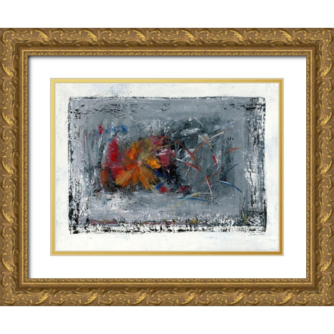 Mohnblumen abstrakt Gold Ornate Wood Framed Art Print with Double Matting by Arns-Muller, Monika