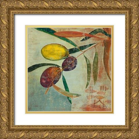 Oliva Gold Ornate Wood Framed Art Print with Double Matting by Richter-Armgart, Rose