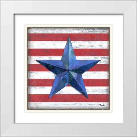 Westerly Barn Star II White Modern Wood Framed Art Print with Double Matting by Brent, Paul
