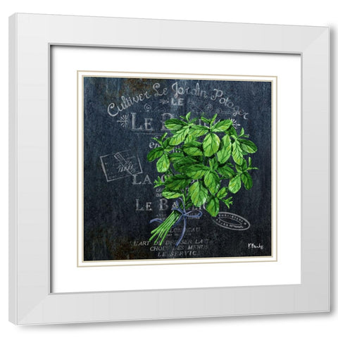 Provincial Herbs II White Modern Wood Framed Art Print with Double Matting by Brent, Paul