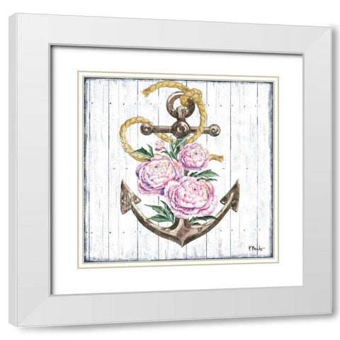 Botanic Anchor II White Modern Wood Framed Art Print with Double Matting by Brent, Paul