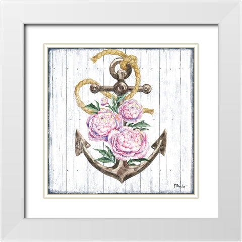 Botanic Anchor II White Modern Wood Framed Art Print with Double Matting by Brent, Paul