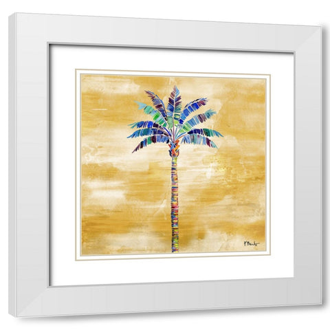 Tahiti Palm I - Golden White Modern Wood Framed Art Print with Double Matting by Brent, Paul