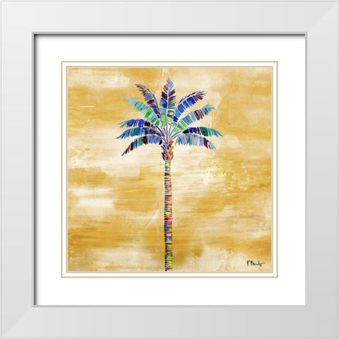 Tahiti Palm I - Golden White Modern Wood Framed Art Print with Double Matting by Brent, Paul