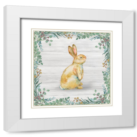 Grove Bunny II - Wood White Modern Wood Framed Art Print with Double Matting by Brent, Paul