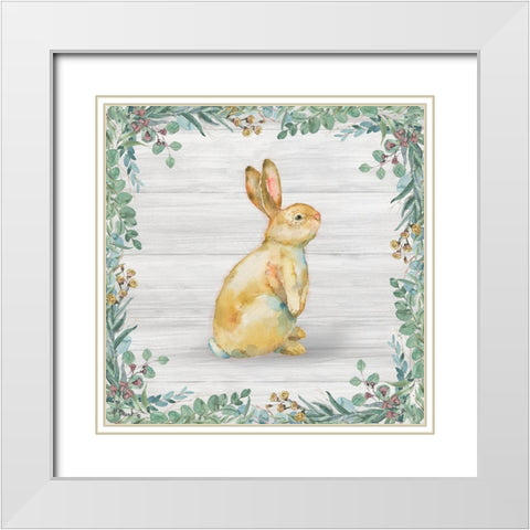 Grove Bunny II - Wood White Modern Wood Framed Art Print with Double Matting by Brent, Paul