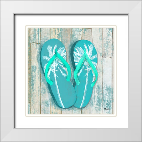 Pompano Sandals I White Modern Wood Framed Art Print with Double Matting by Brent, Paul