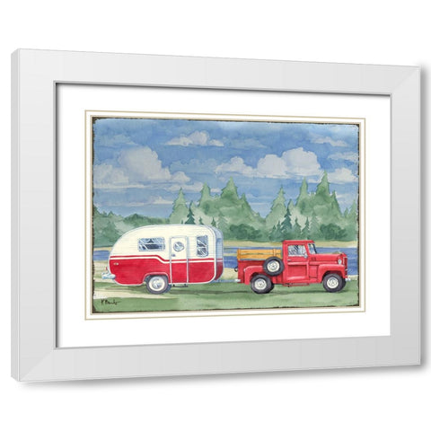 Campground Pass White Modern Wood Framed Art Print with Double Matting by Brent, Paul