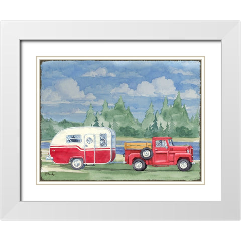 Campground Pass White Modern Wood Framed Art Print with Double Matting by Brent, Paul