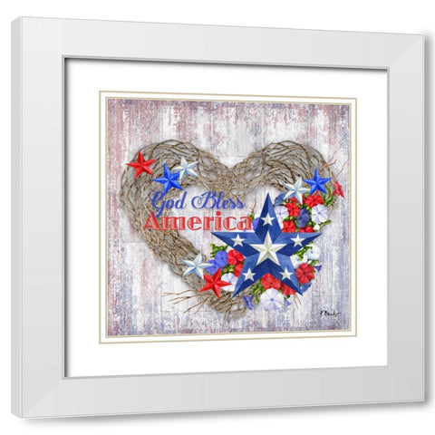 Patriotic Wreath I White Modern Wood Framed Art Print with Double Matting by Brent, Paul