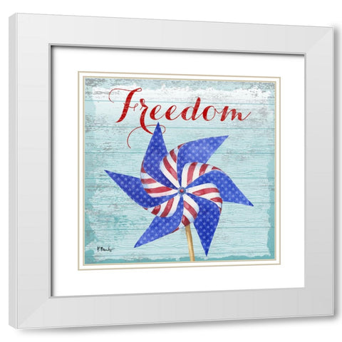 Patriotic Pinwheel III White Modern Wood Framed Art Print with Double Matting by Brent, Paul