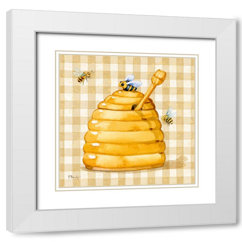 Honey Pot IV - Speckled White Modern Wood Framed Art Print with Double Matting by Brent, Paul