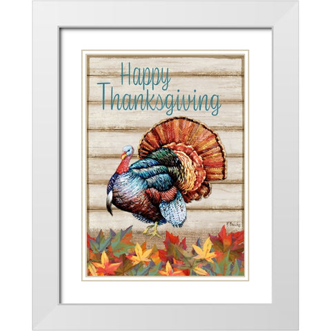 Thanksgiving Foliage - Wood White Modern Wood Framed Art Print with Double Matting by Brent, Paul