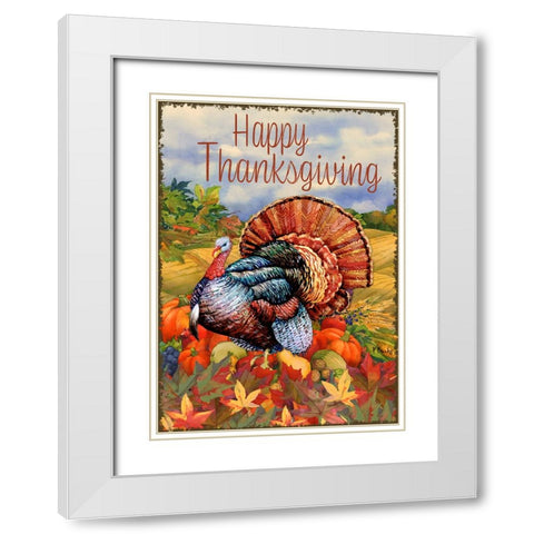 Thanksgiving Foliage White Modern Wood Framed Art Print with Double Matting by Brent, Paul