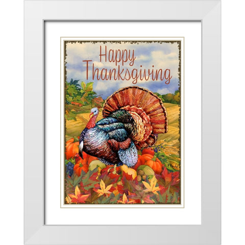 Thanksgiving Foliage White Modern Wood Framed Art Print with Double Matting by Brent, Paul
