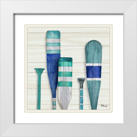Port Oars IV White Modern Wood Framed Art Print with Double Matting by Brent, Paul
