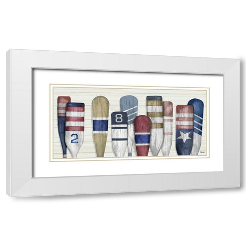 Port Oars Horizontal White Modern Wood Framed Art Print with Double Matting by Brent, Paul