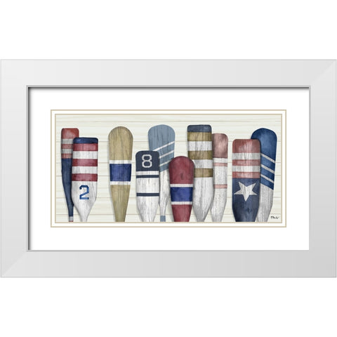 Port Oars Horizontal White Modern Wood Framed Art Print with Double Matting by Brent, Paul