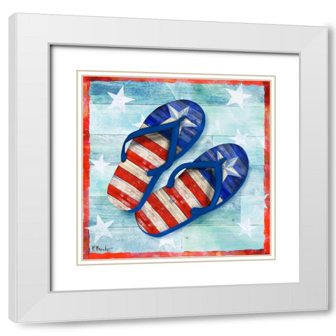 Freedom Flip Flops II White Modern Wood Framed Art Print with Double Matting by Brent, Paul