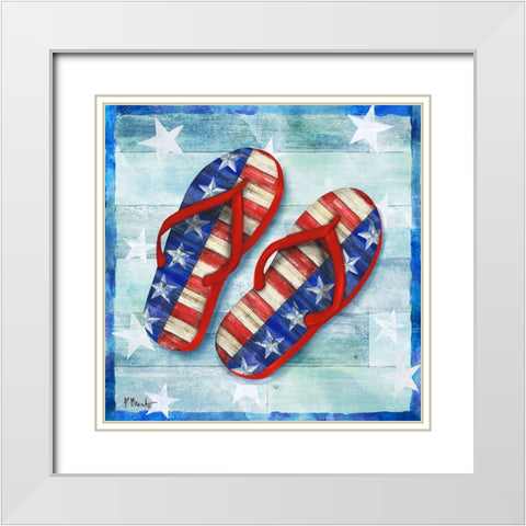 Freedom Flip Flops IV White Modern Wood Framed Art Print with Double Matting by Brent, Paul
