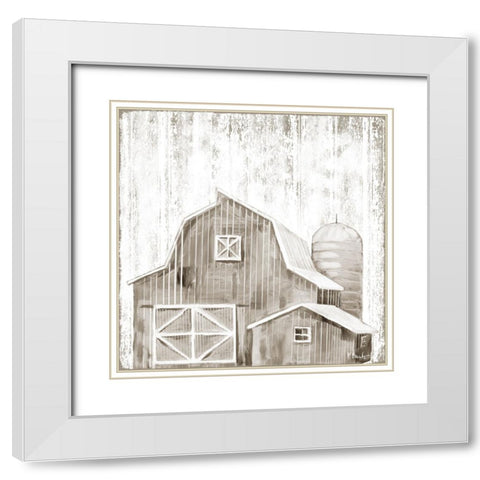 White Wood Barn II White Modern Wood Framed Art Print with Double Matting by Brent, Paul