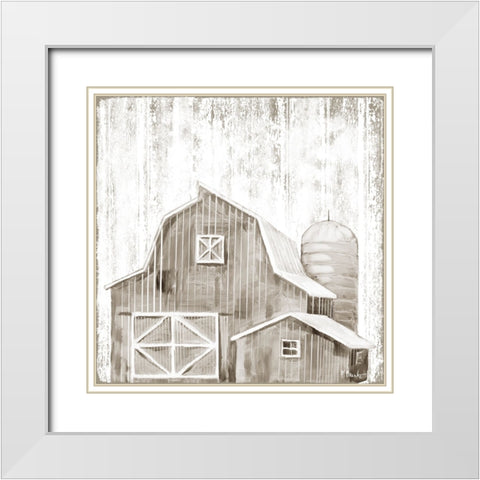 White Wood Barn II White Modern Wood Framed Art Print with Double Matting by Brent, Paul