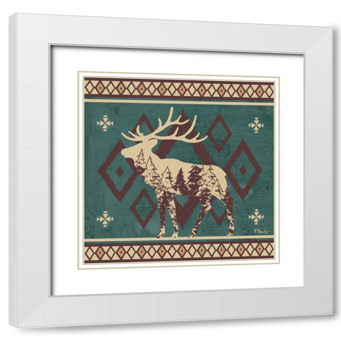 Aztec Lodge II White Modern Wood Framed Art Print with Double Matting by Brent, Paul