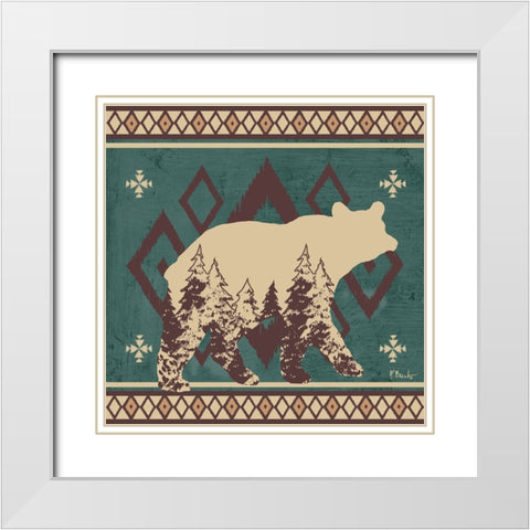 Aztec Lodge III White Modern Wood Framed Art Print with Double Matting by Brent, Paul