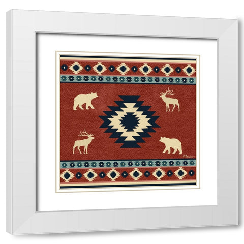 Aztec Lodge IV White Modern Wood Framed Art Print with Double Matting by Brent, Paul