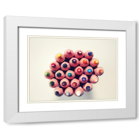 Abstract 17 White Modern Wood Framed Art Print with Double Matting by Lee, Rachel