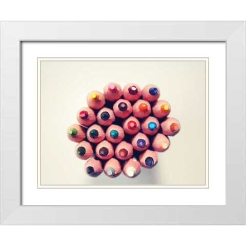 Abstract 17 White Modern Wood Framed Art Print with Double Matting by Lee, Rachel
