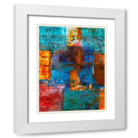 Abstract 49 White Modern Wood Framed Art Print with Double Matting by Lee, Rachel