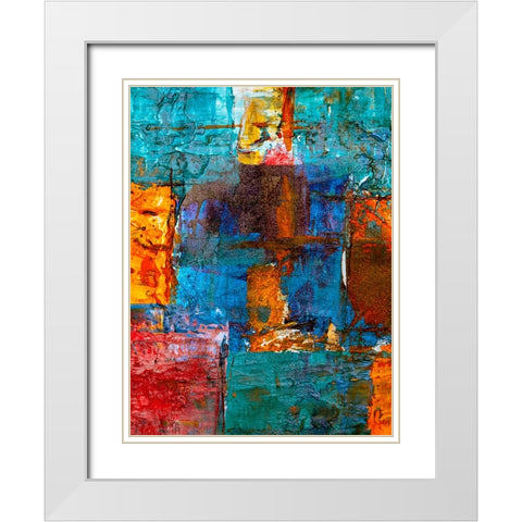 Abstract 49 White Modern Wood Framed Art Print with Double Matting by Lee, Rachel
