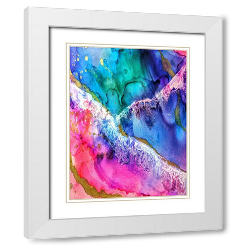 Abstract 51 White Modern Wood Framed Art Print with Double Matting by Lee, Rachel