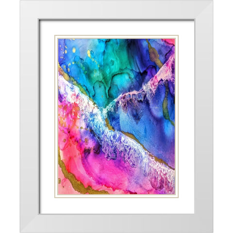 Abstract 51 White Modern Wood Framed Art Print with Double Matting by Lee, Rachel