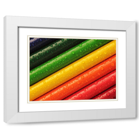 Abstract 6 White Modern Wood Framed Art Print with Double Matting by Lee, Rachel