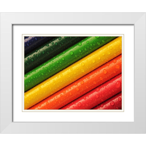 Abstract 6 White Modern Wood Framed Art Print with Double Matting by Lee, Rachel