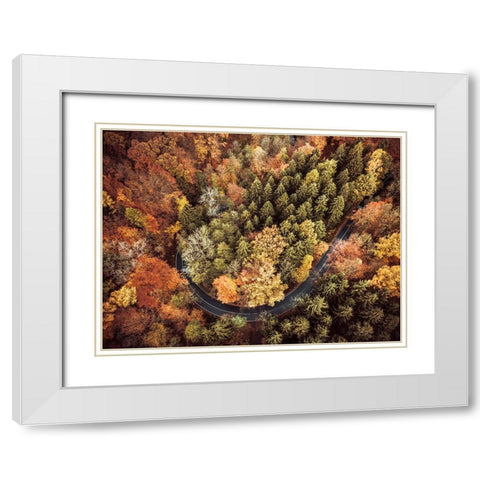 Aerial 15 White Modern Wood Framed Art Print with Double Matting by Lee, Rachel