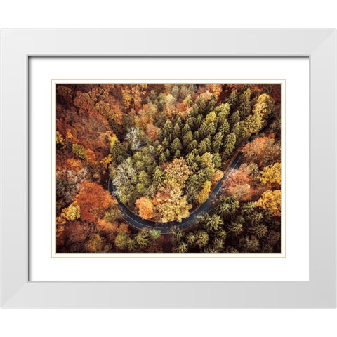 Aerial 15 White Modern Wood Framed Art Print with Double Matting by Lee, Rachel