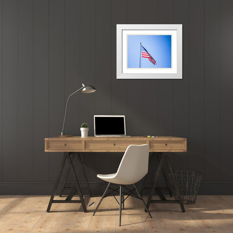 American Flag White Modern Wood Framed Art Print with Double Matting by Lee, Rachel