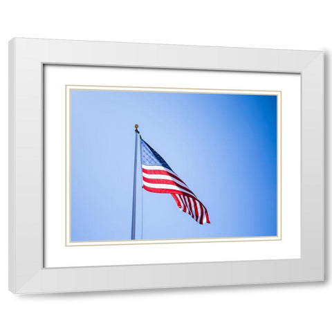 American Flag White Modern Wood Framed Art Print with Double Matting by Lee, Rachel