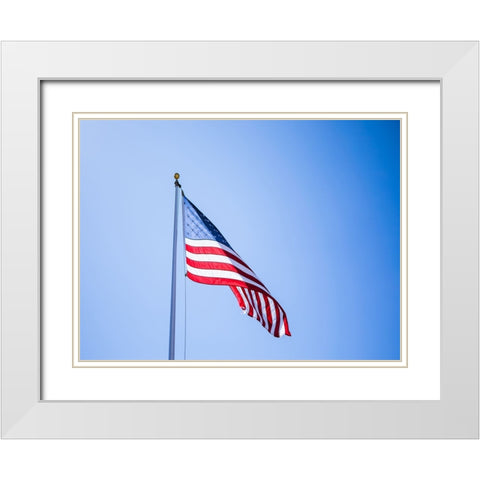 American Flag White Modern Wood Framed Art Print with Double Matting by Lee, Rachel