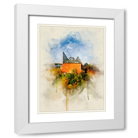 Aquarium From Above Watercolor White Modern Wood Framed Art Print with Double Matting by Lee, Rachel