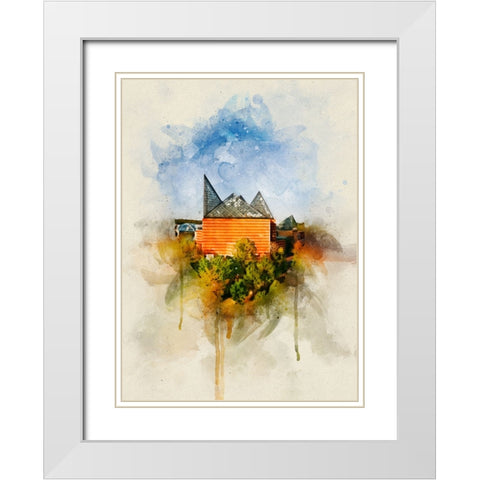 Aquarium From Above Watercolor White Modern Wood Framed Art Print with Double Matting by Lee, Rachel