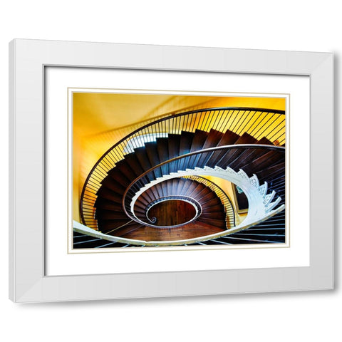 Architectural 7 White Modern Wood Framed Art Print with Double Matting by Lee, Rachel