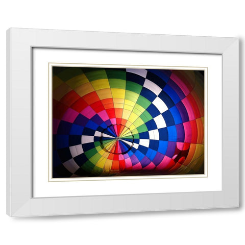 Balloon 1 White Modern Wood Framed Art Print with Double Matting by Lee, Rachel