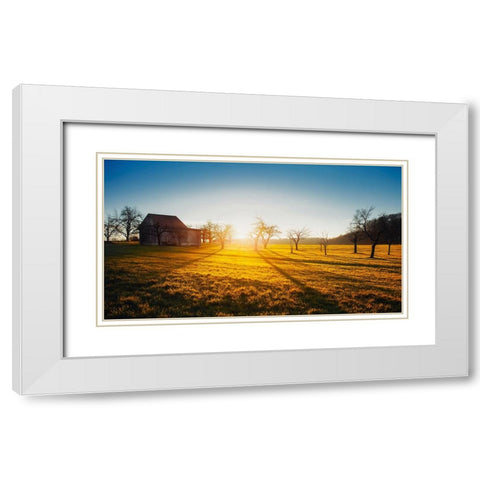 Barn 5 White Modern Wood Framed Art Print with Double Matting by Lee, Rachel