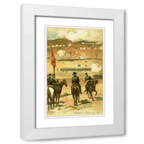 Battle of Chattanooga Drawing 1 White Modern Wood Framed Art Print with Double Matting by Lee, Rachel