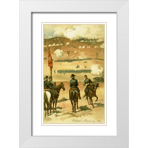 Battle of Chattanooga Drawing 1 White Modern Wood Framed Art Print with Double Matting by Lee, Rachel